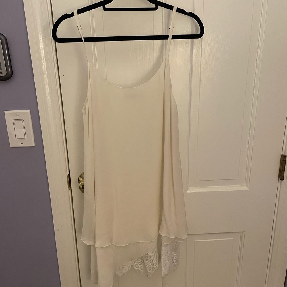 White chiffon Alice + Olivia dress